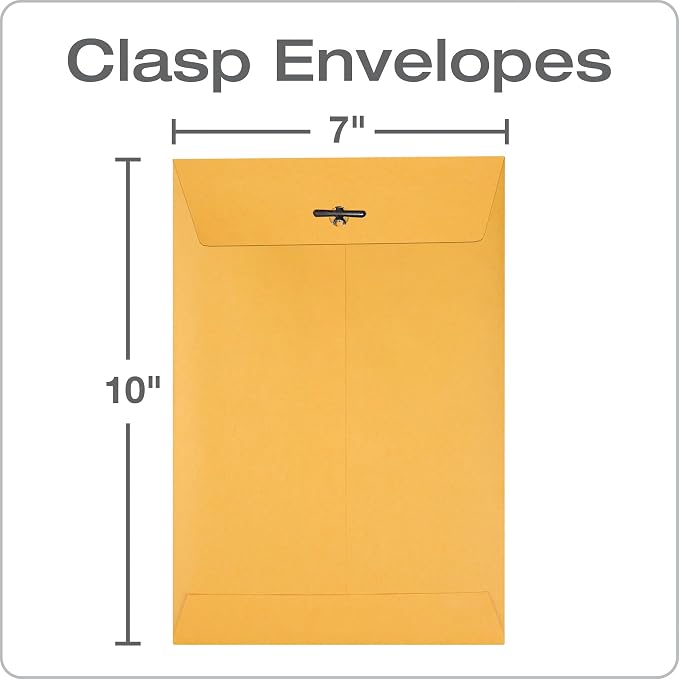 Quality Park 7 x 10 Clasp Envelopes, Clasp and Gummed Closures - Image 2