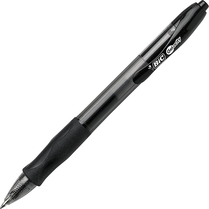 BIC Gelocity Original Black Gel Pens, Medium Point, 24-Count Pack, Retractable - Image 5