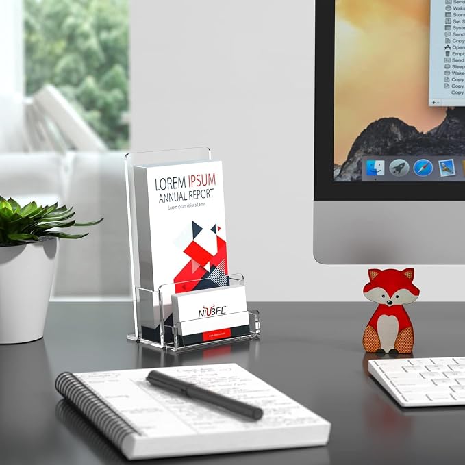 NIUBEE 6-Pack Acrylic Brochure Holder 4‘’, Plastic Flyer Display Stand - Image 6