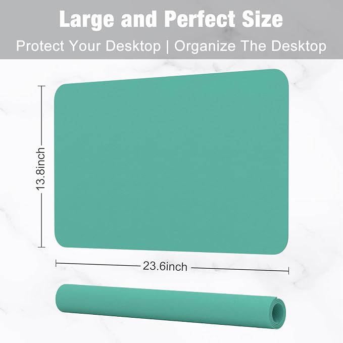 Hsurbtra Desk Pad, 23.6" x 13.8" PU Leather Desk Mat, M Extended Mouse Pad - Image 3