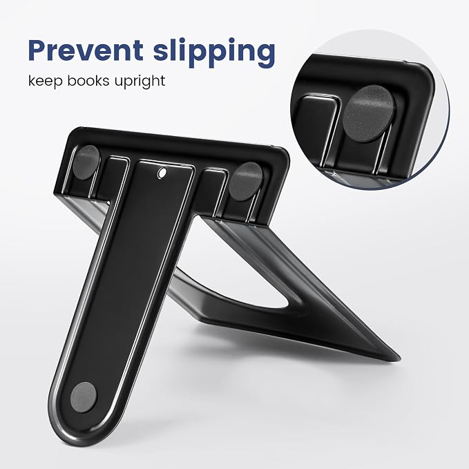 HappyHapi Book Ends, Non-Skid Metal Bookend Supports - Image 4