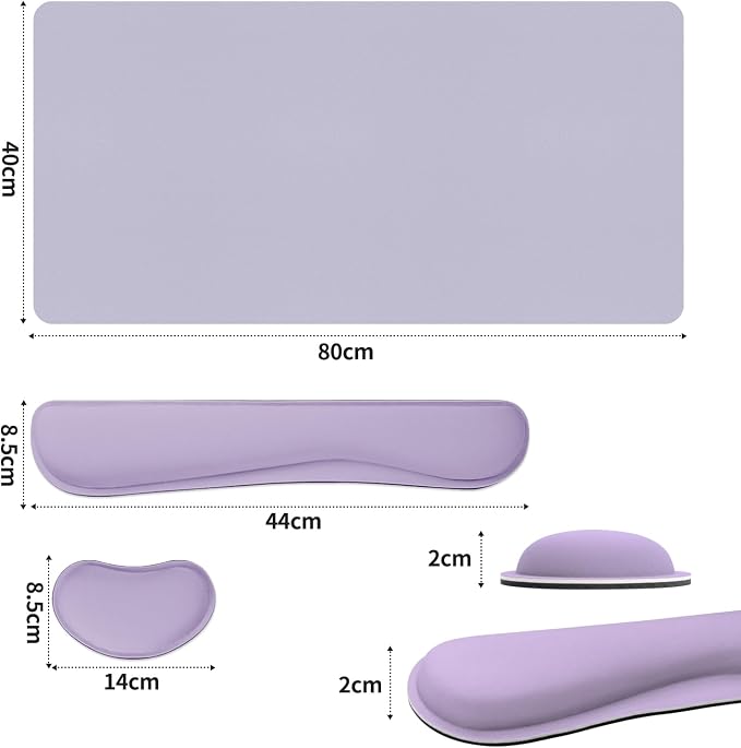 Mouse and Keyboard Pad, 3-in-1 Desk Mat Set, Wrist Rest - Image 3