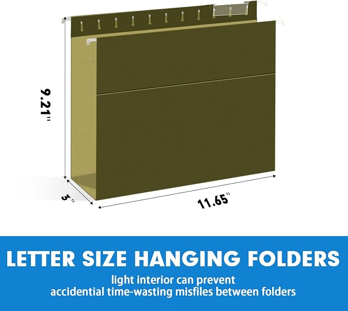 Extra Capacity Hanging File Folders, RAZCC 30 Pack Letter Size Reinforced - Image 2