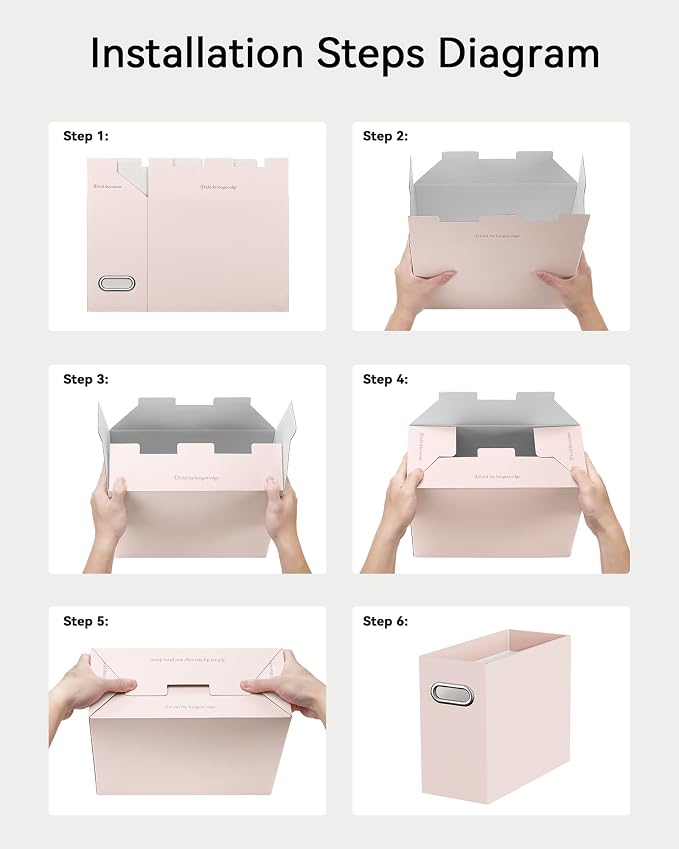 Oterri File Organizer Box, Portable Collapsible Cardboard File Folder Organizer - Image 6