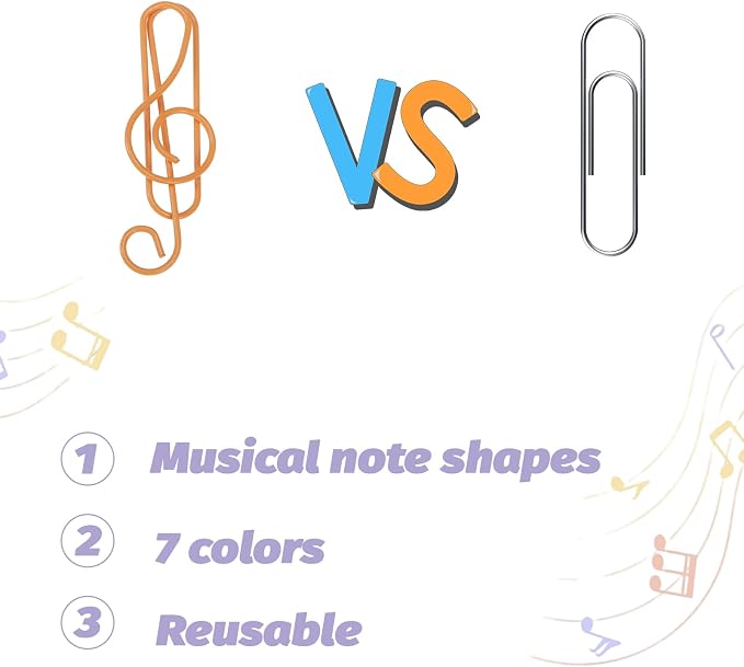 SUMAJU 150 Pcs Music Paper Clips, Music Teacher Gifts Music Gifts - Image 3