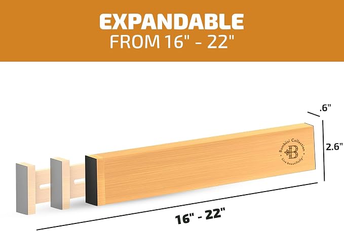 4 Pack Bamboo Drawer Dividers - Image 2