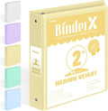 BinderX Extra Durable 3 Ring Binder, Round Ring 2 Inch Binders, Fits 450 Sheets by Sooez