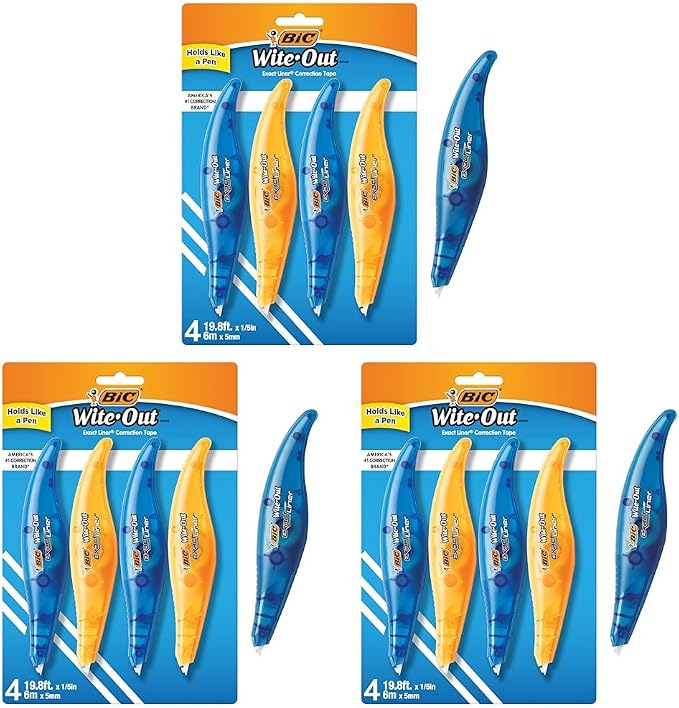 BIC Wite-Out Brand Exact Liner Correction Tape, 19.6 Feet, Clean and Easy to by BIC