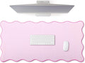 Hahafelt Scalloped Desk Mat Large Desk Pad Cute Coquette Table Mat Back to by Hahafelt