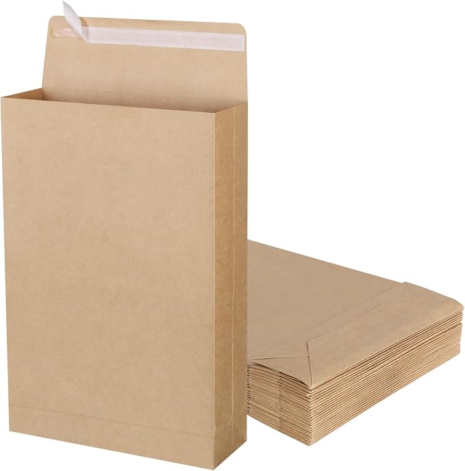 zmybcpack 25 Pack 10" x 15" Expandable Catalog Envelopes, Large Kraft Document by zmybcpack
