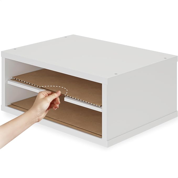 Ballucci File Organizer, 2-Tier Document Paper Sorter, Stackable Wood Desk - Image 6