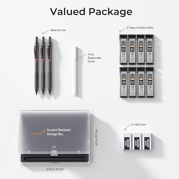 Nicpro 0.5 mm Mechanical Pencils Set - Image 7