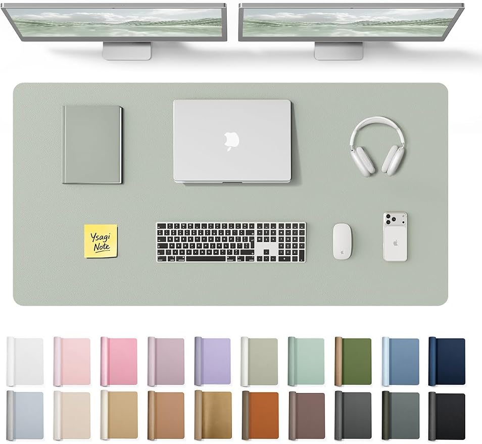 YSAGi Leather Desk Protector, Office Mat, Large Mouse Mat, Non-Slip PU Leather by YSAGi