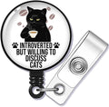 Introverted But Willing to Discuss Cats Badge Reel Retractable by GEYGIE