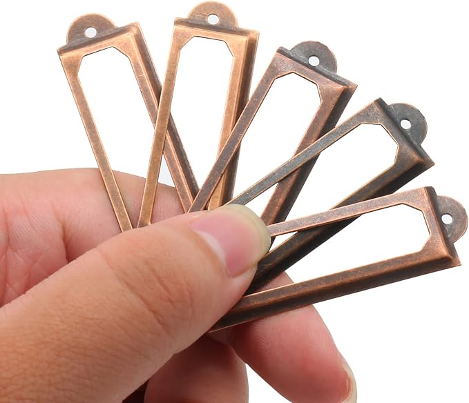 Piutouyar 40Pcs Antique Label Holder 60mm x 17mm Metal Name Card Frame - Image 3