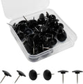 Piutouyar 50 Pcs Black Push Pins, Plastic Thumb Tacks by Piutouyar