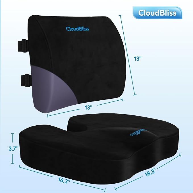 CloudBliss Lumbar Support Pillow & Seat Cushion Set - Image 5