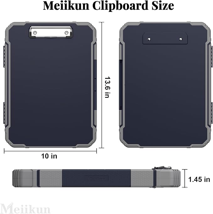 Meiikun Clipboard with Storage, Rugged Shockproof Protective, Internal Pen - Image 2
