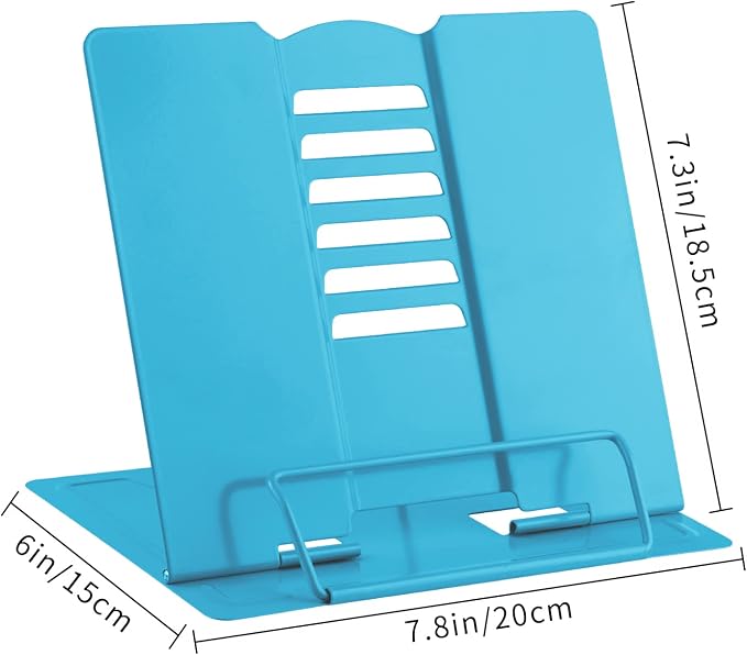 MSDADA Book Stand Metal Reading Rest Book Holder Adjustable Cookbook Documents - Image 4