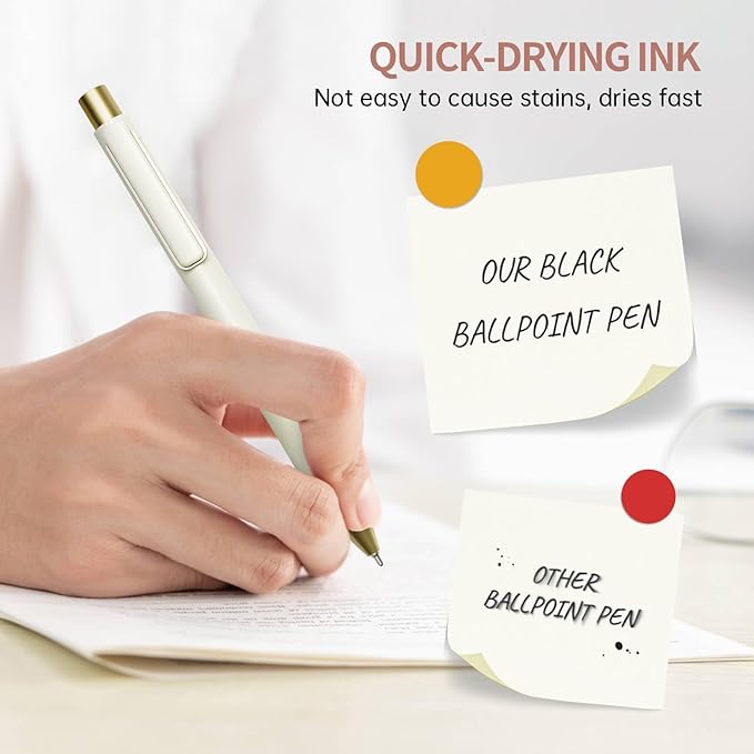 Linbsunne Ballpoint Pens Black Ink Pen 1.0mm Medium Point - Image 4