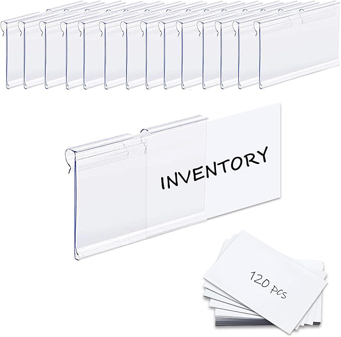 120PCS Basket Bin Labels Clip On, ChanQnTon Clear Plastic Label Holders by ChanQnTon
