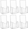 NIUBEE Acrylic Brochure Holder for 4’’ Trifold Pages, 50% Thicker Countertop by NIUBEE