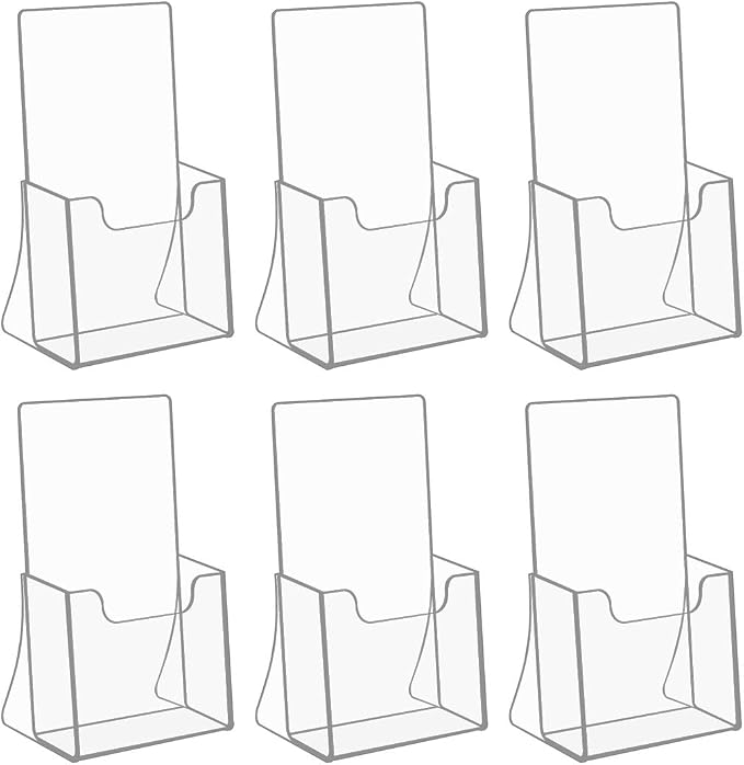 NIUBEE Acrylic Brochure Holder for 4’’ Trifold Pages, 50% Thicker Countertop by NIUBEE