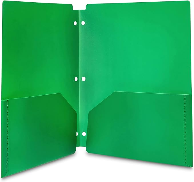 Amazon Basics Plastic 3-Hole Punch File Folders - Image 3