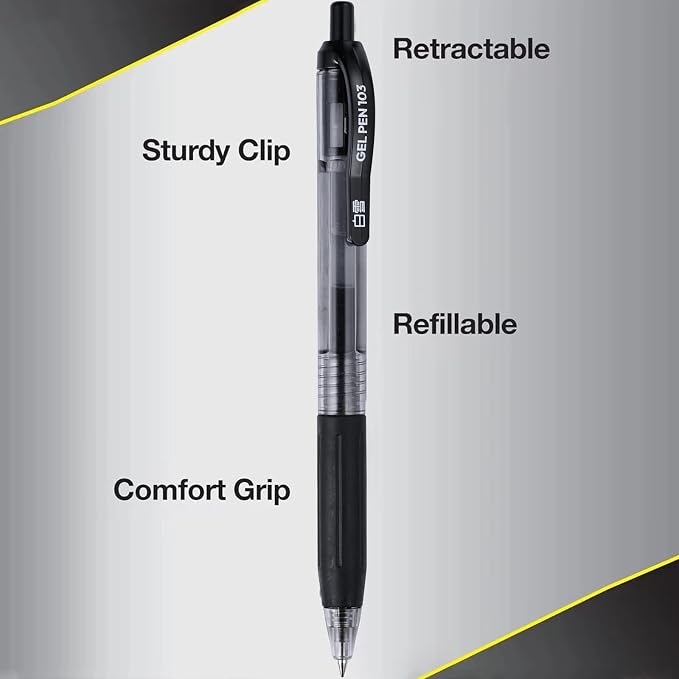 EYEYE G-103 0.5mm Gel Pens, 5 Black 3 Blue 2 Red, Extra Fine Point Pen | - Image 5