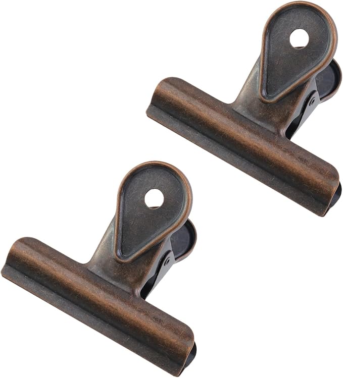 Xiaoyztan Mini Clips, 65mm Wide Red Bronze Bulldog Clips Paper Clip Binder Bull by Welcometoxiaoyztan