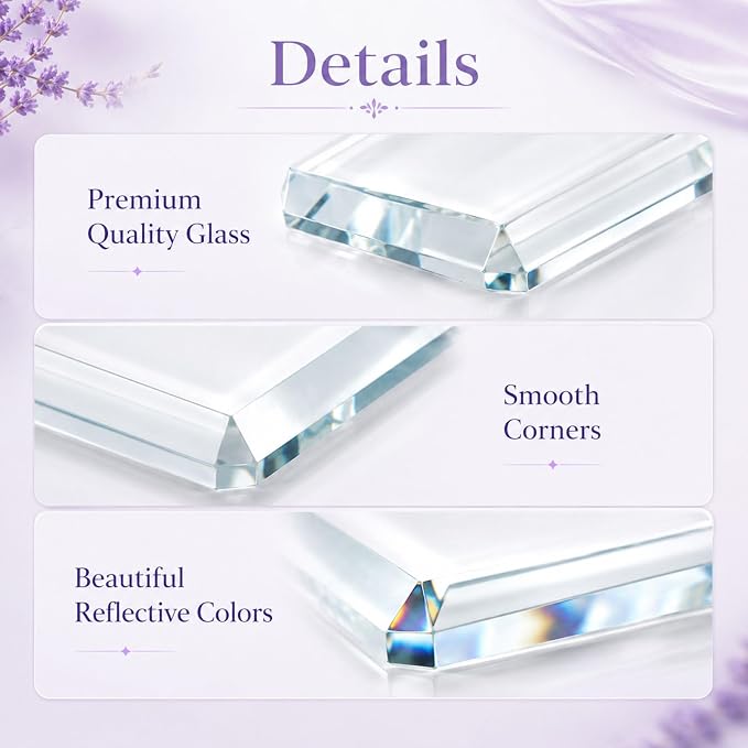 4 PCS Glass Paperweight: Clear Paper Weights Blocks - Image 6