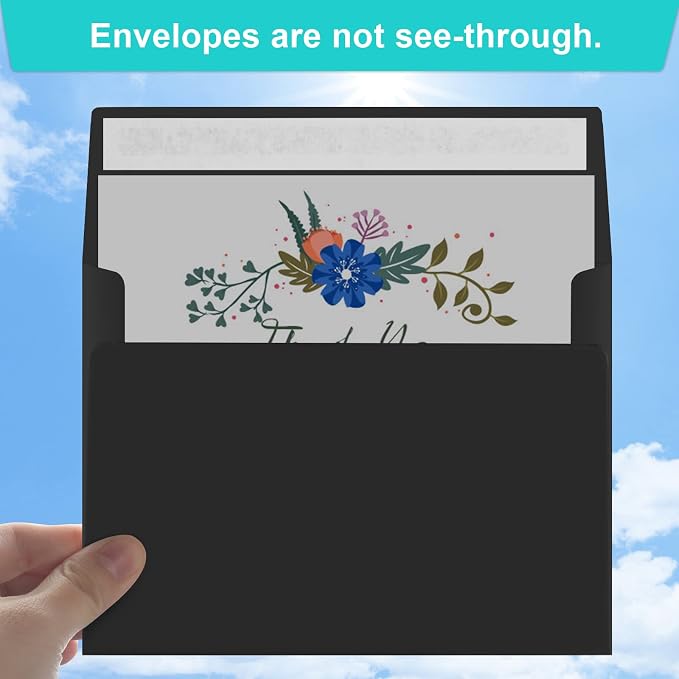 70 Packs of Invitation Envelopes, A2 Envelopes Black, Postcard Envelopes - Image 4