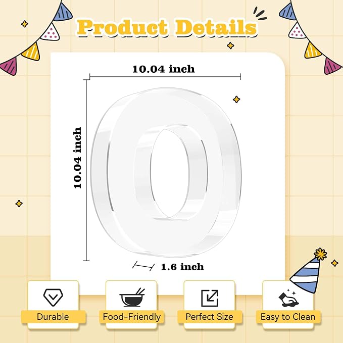 Ledido 10’’ Acrylic Letter Charcuterie Board Box, Reusable Fillable Serving Tray - Image 3