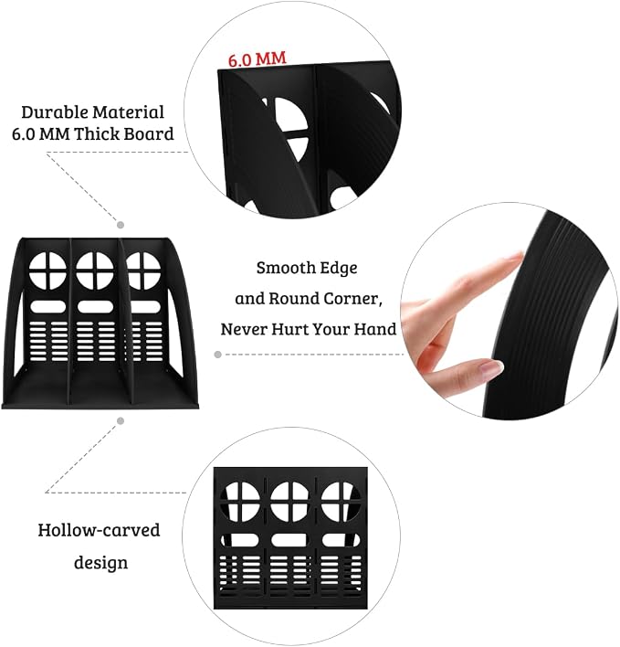 SAYEEC Magazine Holder Sturdy Binder Holder Desk File Sorter Plastic File - Image 3