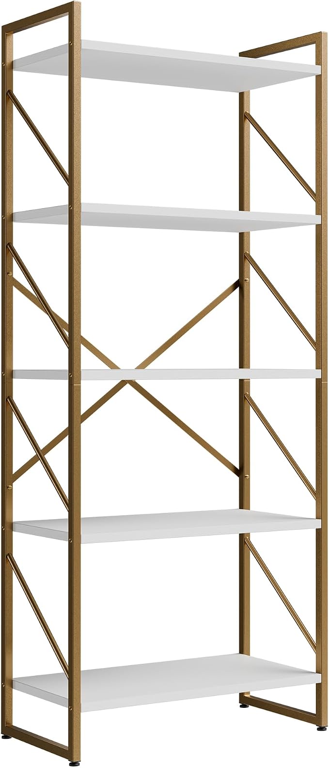 Shintenchi 2 Pieces 5 Tiers Bookshelf, Classically Tall Bookcase Shelf - Image 8