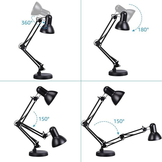 TORCHSTAR Metal Desk Lamp, Adjustable Swing Arm, - Image 5