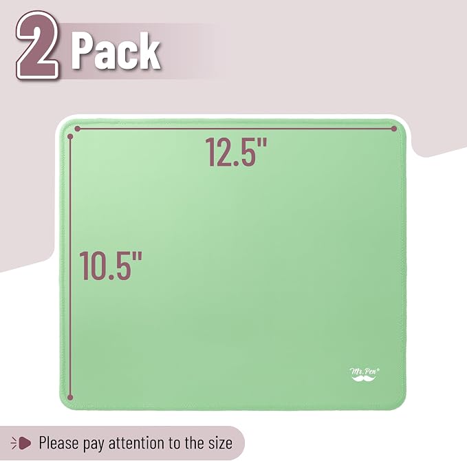 Mr. Pen- Mouse Pad with Anti-Fray Stitched Edges, 12.5"x 10.5", 2 Pack | Light - Image 2