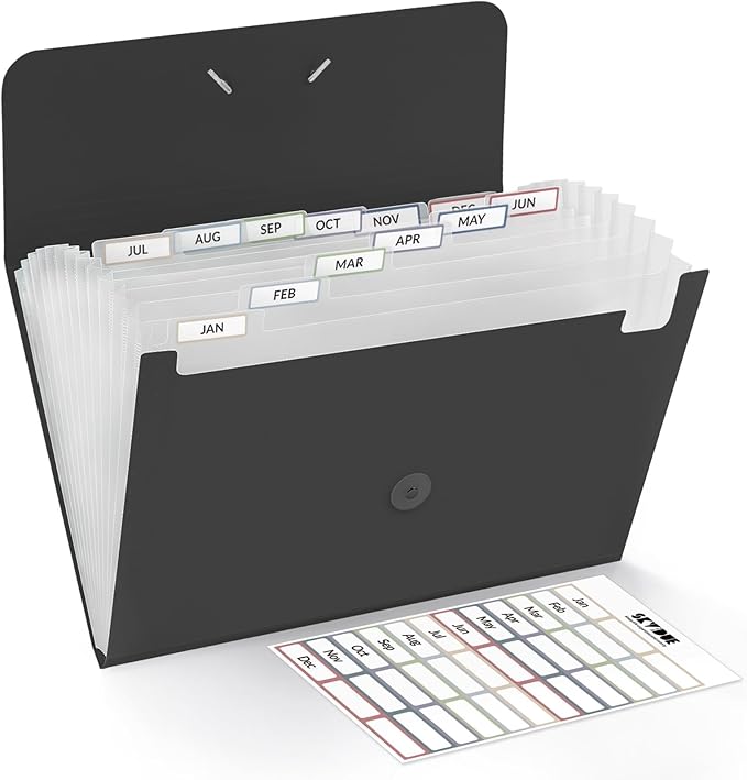 SKYDUE Expanding File Folde rwith 13 Pockets, Accordion File Organizer fits by SKYDUE