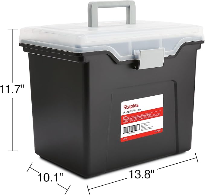 STAPLES File Box File Portable Tote, Letter Size - Image 6