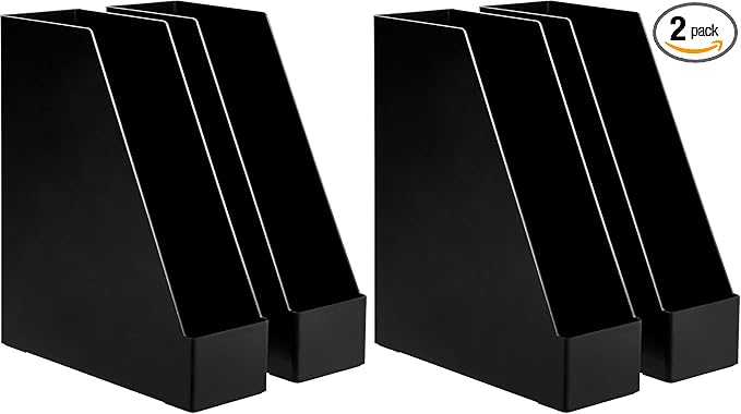 Amazon Basics Plastic Desk Organizer Magazine Rack and File Holder by AmazonBasics