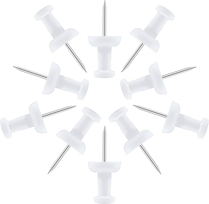 VAPKER Push Pins Tacks 120Pcs White Thumb Tacks Larger Size Pin Map Tacks by VAPKER