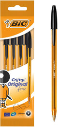 BIC Cristal Fine Ballpoint Pen Pack of 4 black by BIC