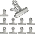 Bonsicoky 10 Pack Sliver Bulldog Clips, 2.5 inch / 65mm Mini Metal Hinge Clips by Bonsicoky