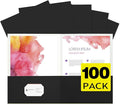 pmybupo 100Pcs Black Two-Pocket Heavyweight File Folder, Letter Size, Paper by pmybupo