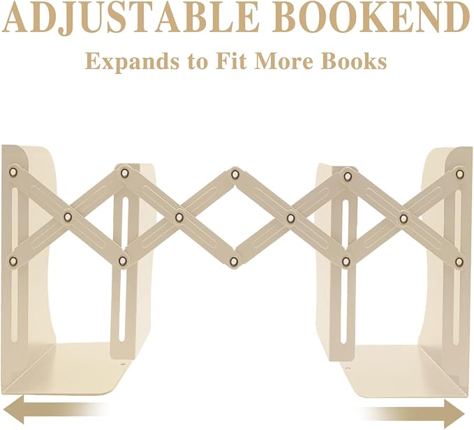 Adjustable Bookends Non Skid Decorative Bookends, Metal Bookend - Image 5