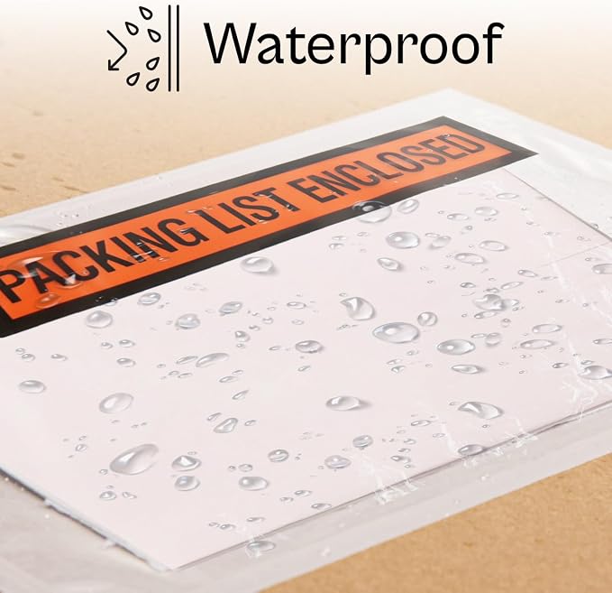 PSBM 1000 PCS 5.5 x 10 Inch Orange Panel Face Packing List Enclosed Envelopes - Image 5