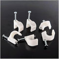 HS Cable Clips 10mm with Steel Nail 200 Pieces White，Ethernet Management U by HS