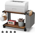VEDECASA 2 Tier Rustic Brown Wooden Under Desk Printer Stand by VEDECASA