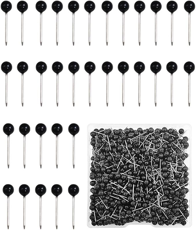 500 Pieces Map Push Pins, Small Round Head Marking Pins, Round Head Push Pin by Unknown