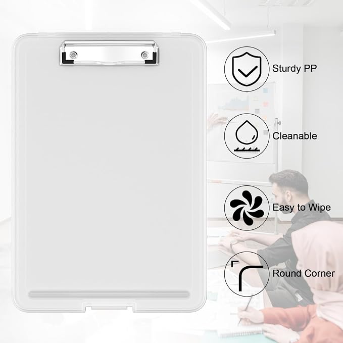 Hongri Clipboard with Storage, 8.5 x 11 Clip Board Foldable, Size 13.4 x 9.4 X - Image 5